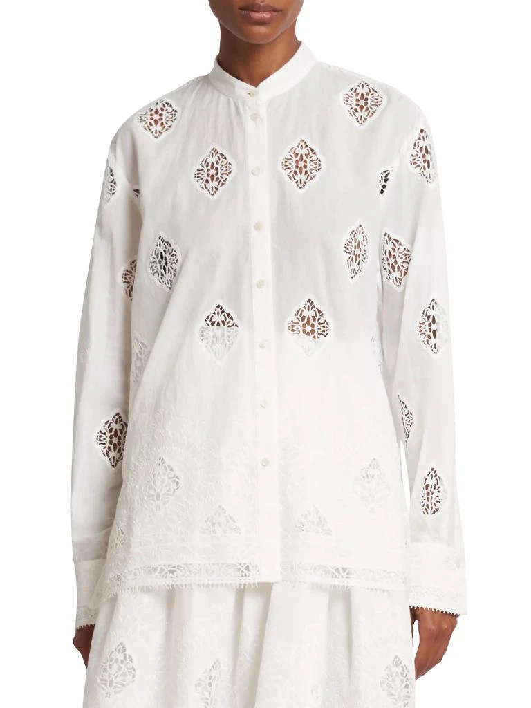 Erdem Open-Back Lace-Paneled Shirt 3