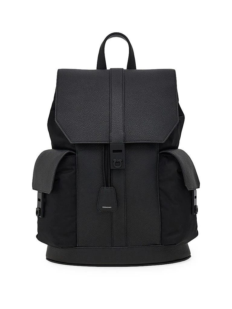 Salvatore Ferragamo Twins Nylon & Leather Backpack  display picture 3