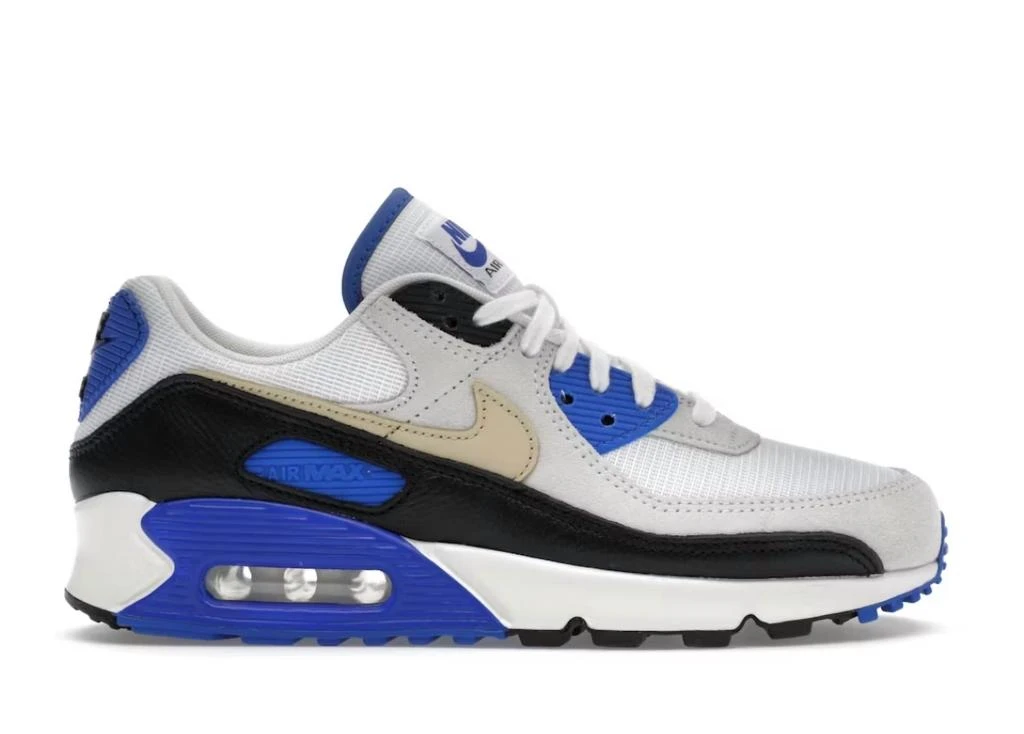 NIKE Men's Air Max 90 Premium Sneaker In White/khaki/racer Blue 1