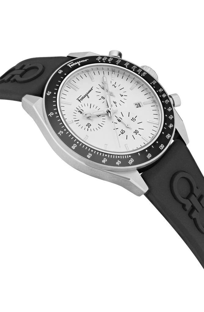 Salvatore Ferragamo Chronograph Silicone Strap Watch, 43mm 4
