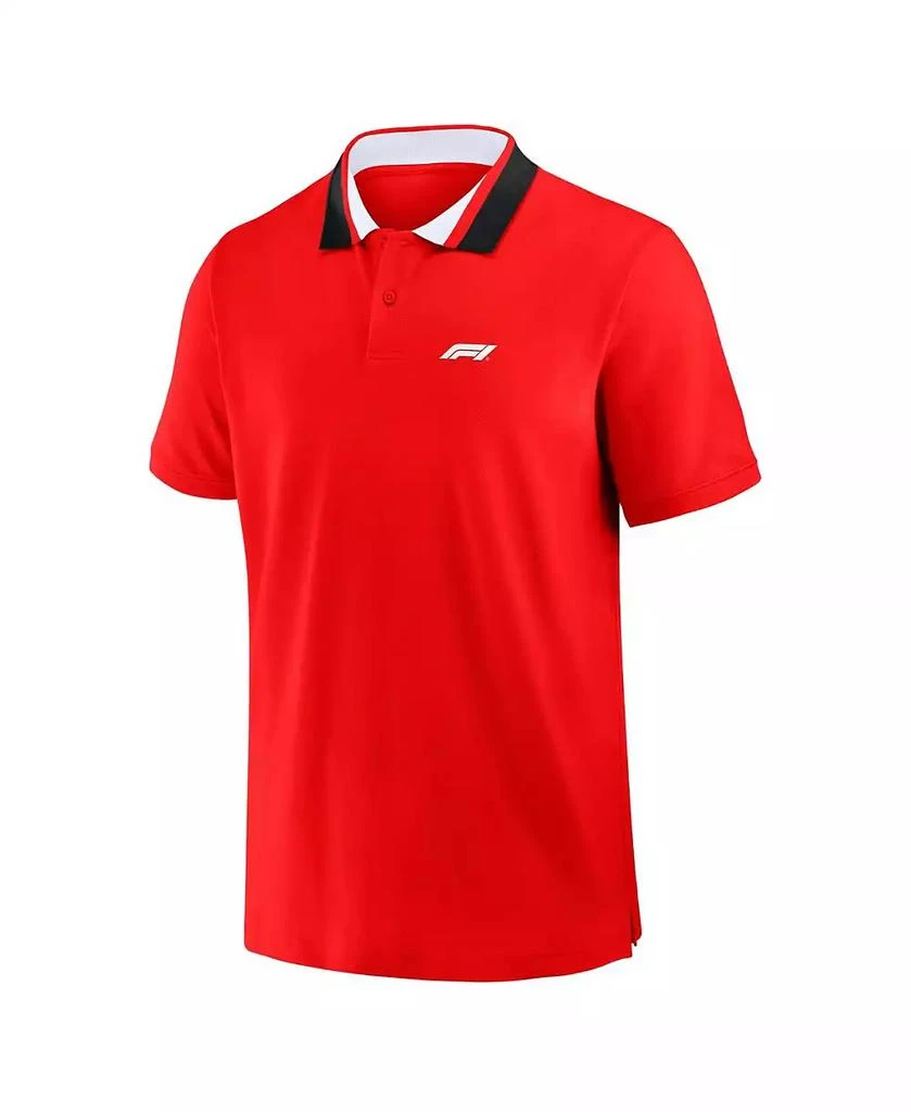 Formula 1 Men's Red Tempo Halftone Grid Badge Tipped Pique Polo Shirt 2