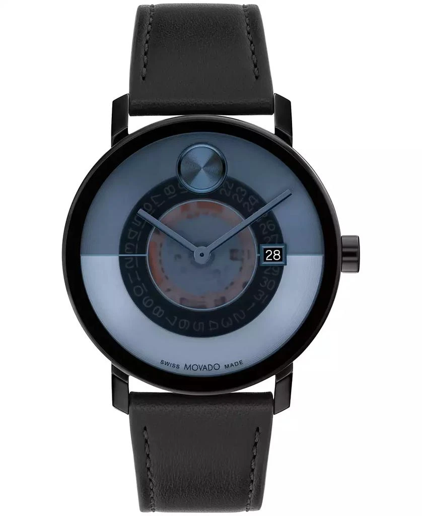Movado Men's Bold Evolution 2.0 Swiss Quartz Black Nappa Leather Watch 40mm 1