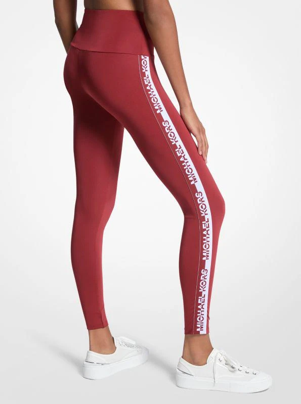 Michael Kors Stretch Knit Logo Tape High-Waisted Leggings 2