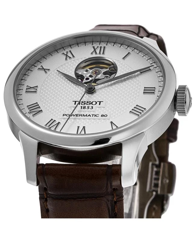 Tissot Tissot Le Locle Powermatic 80 Open Silver Dial Leather Strap Men's Watch T006.407.16.033.01 2