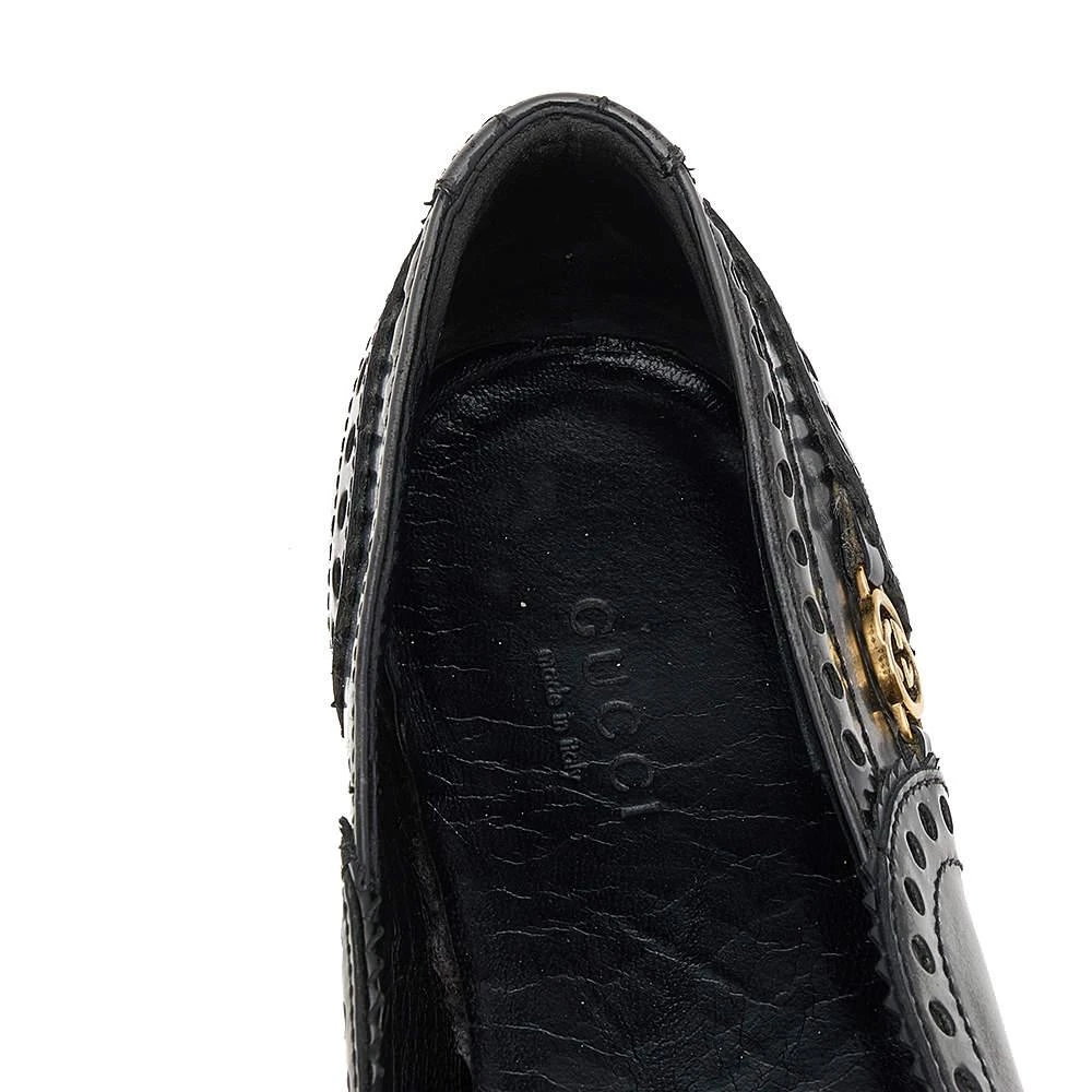 Gucci Gucci Black/Grey Brogue Leather Ballet Flats Size 35.5 7