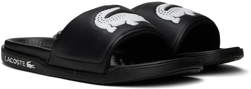 Lacoste Black Croco Dualiste Slides 4