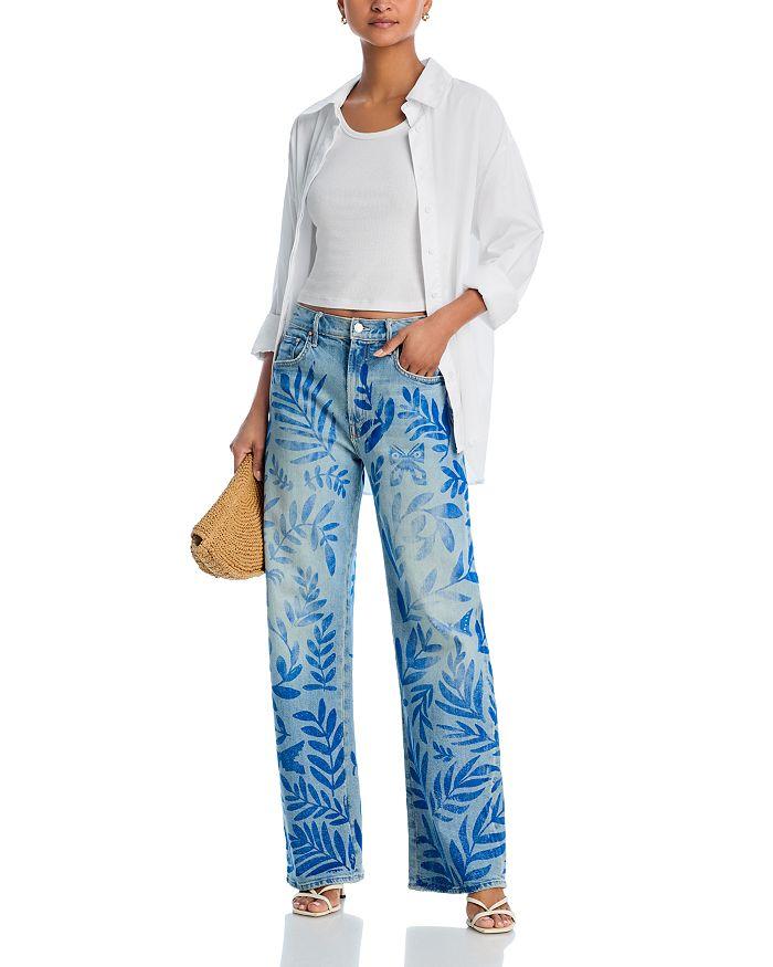 MOTHER The Lasso Sneak Jeans in Pressed Leaves