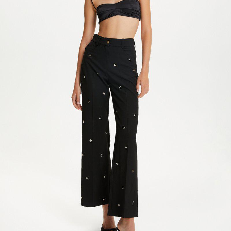 Nocturne Metallic Letter Detailed Pants (Final Sale)