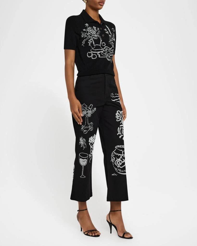Libertine Still Life Embellished Cashmere Polo Sweater 2