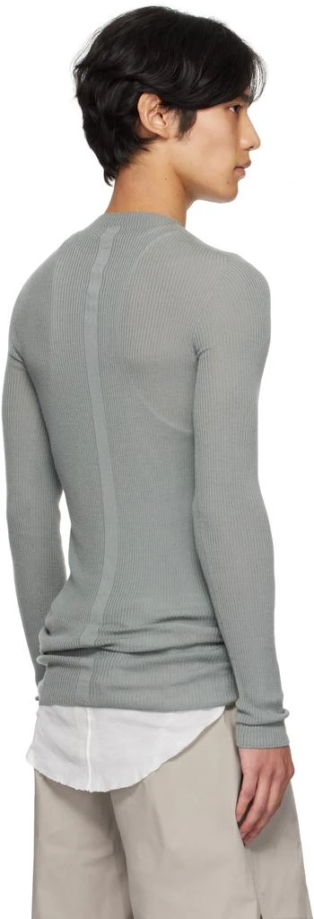 Rick Owens Blue Concordians Ribbed Round Neck Sweater 3