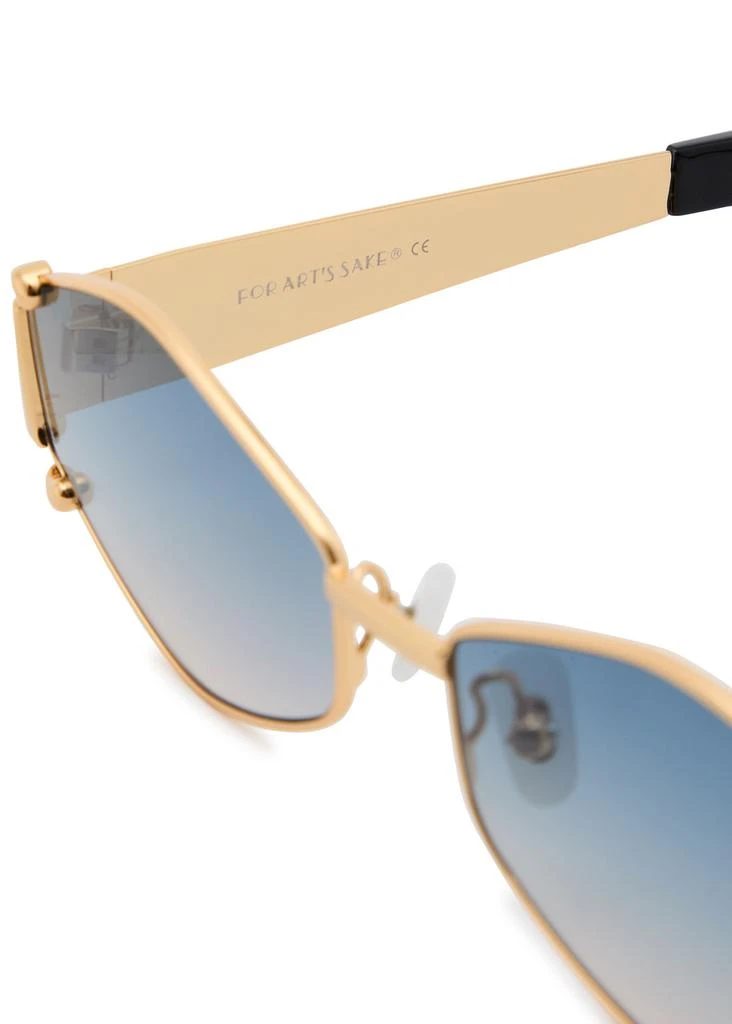 FOR ART'S SAKE Empress 18kt gold-plated hexagon-frame sunglasses 3