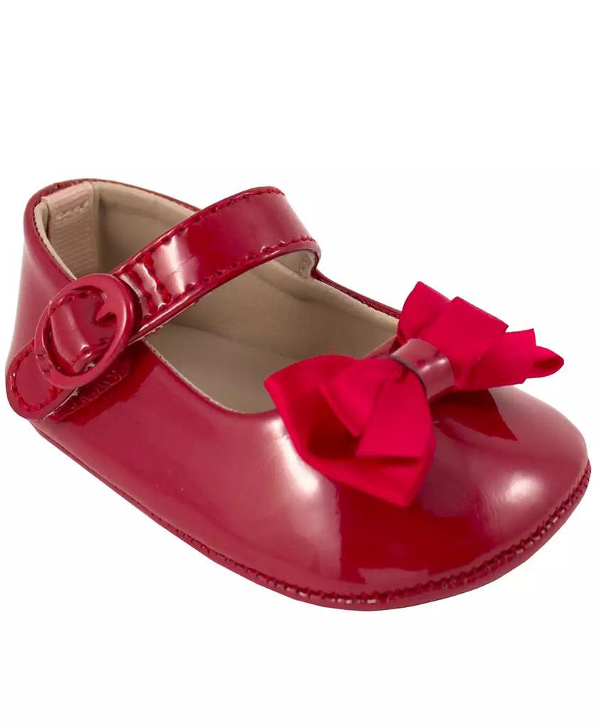 Baby Deer Baby Girl Patent Skimmer with Fancy Bow