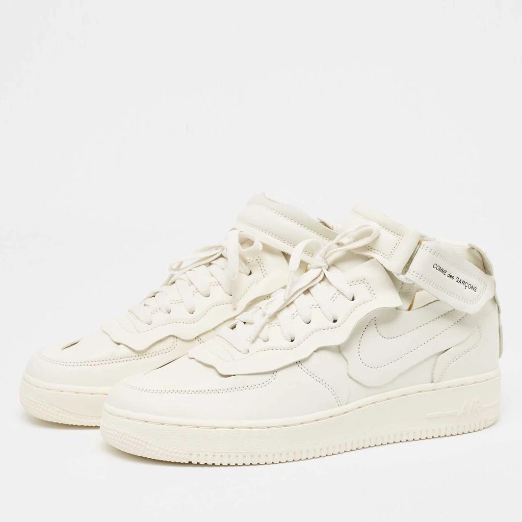 NIKE Nike Air Force  White Leather Air Force1 Mid Comme Sneakers Size 42.5 2