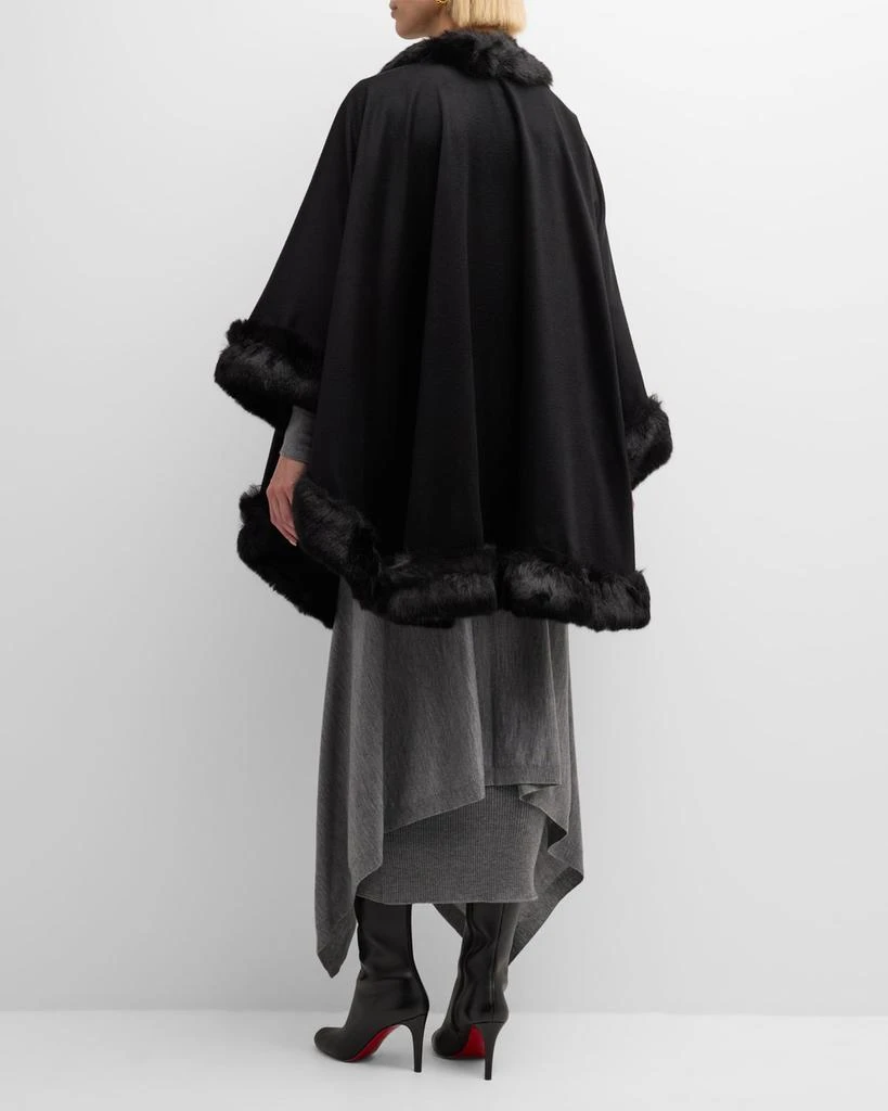 Sofia Cashmere Faux Fur Trim Cashmere Cape 3