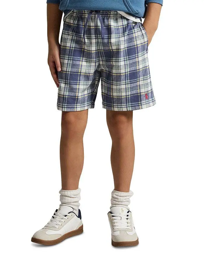 Ralph Lauren Boys' Plaid French Terry Shorts - Big Kid
