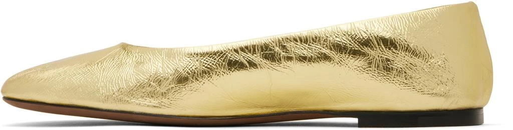 The Row Gold Square Ballerina Flats 3