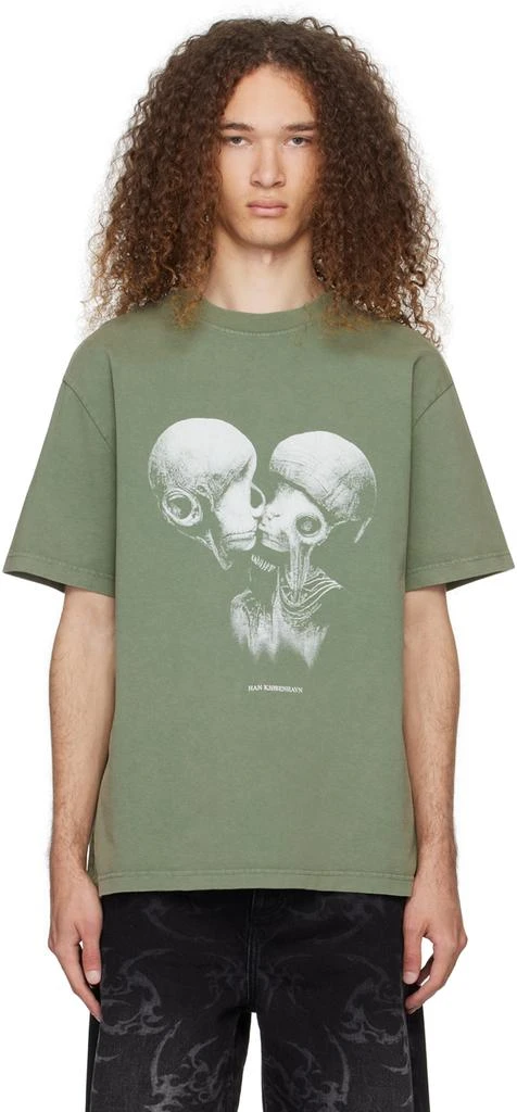 Han Kjobenhavn Green Aliens Kissing T-Shirt 1