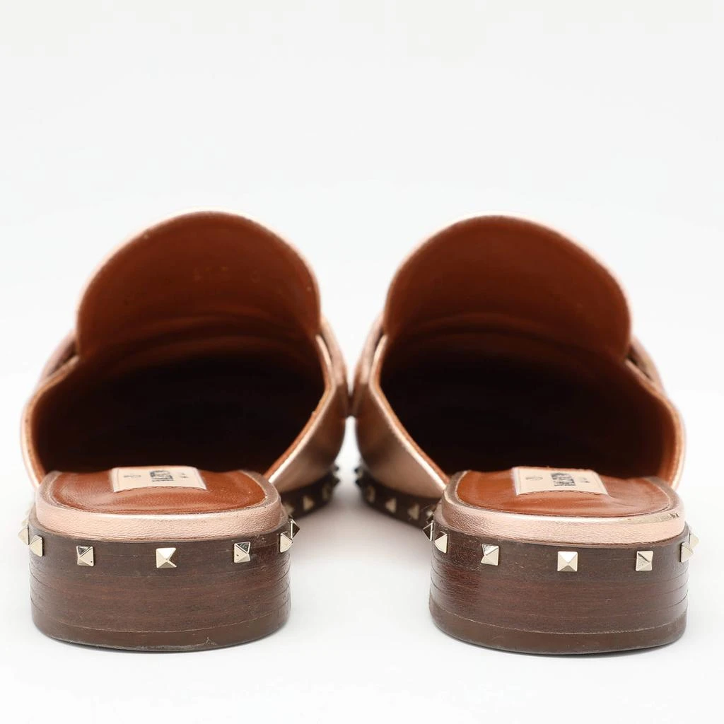Valentino Valentino Metallic Rose Gold Leather Soul Rockstud Mules Size 36 6