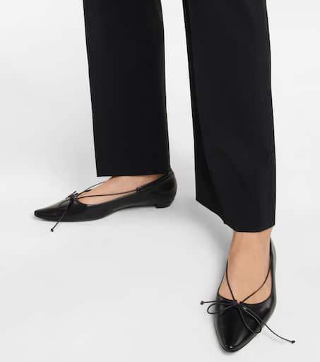 36 2/1 ザロウ Claudette Bow Leather Ballet The Row Claudette Bow leather ballet flats - Shoes - Compare