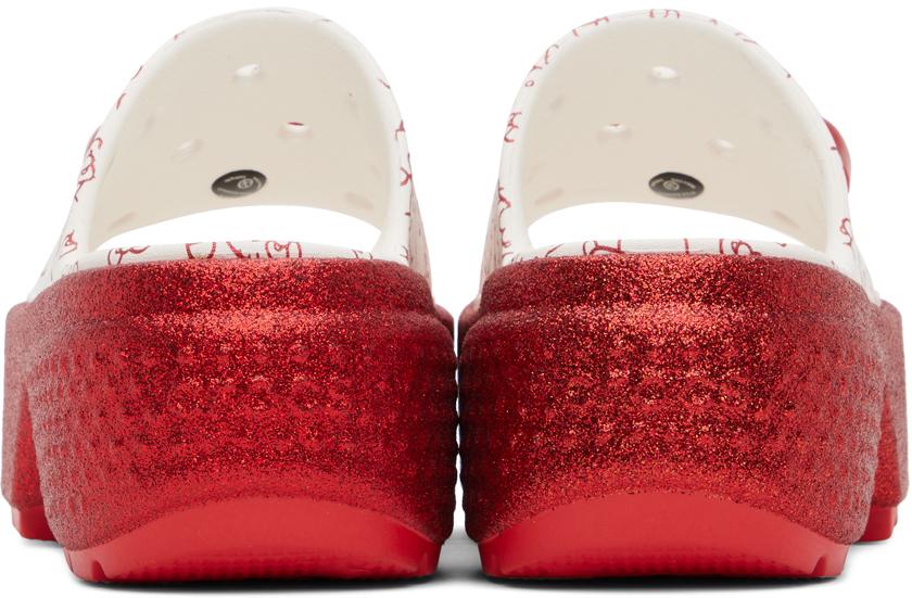 Crocs White & Red Hello Kitty Stomp Slides