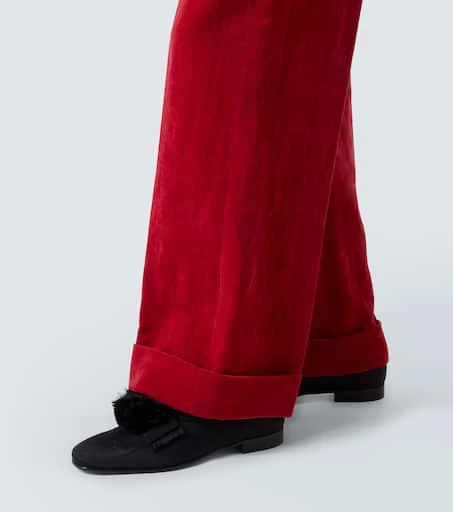 Valentino Cotton and linen velvet wide-leg pants 6