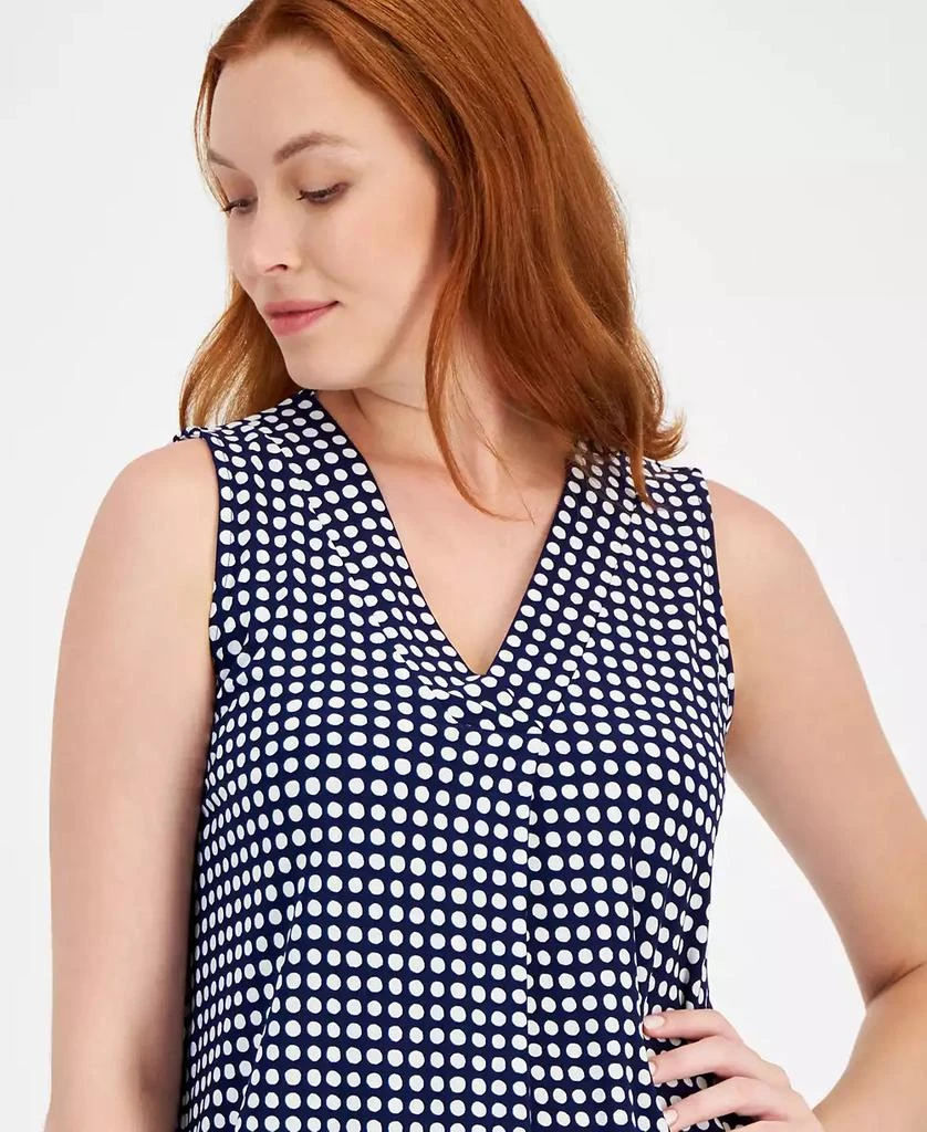 Anne Klein Women's Printed Sleeveless V-Neck Shell Top 3