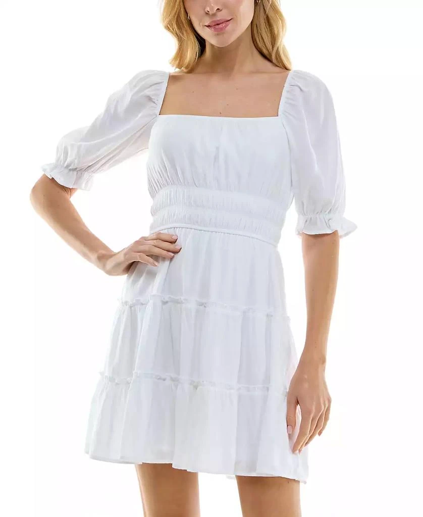 Trixxi Juniors' Tiered Fit & Flare Lined Dress 8