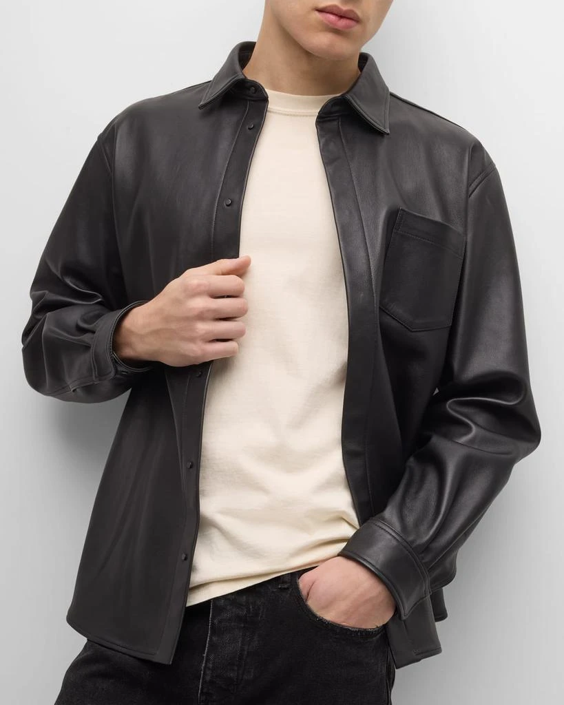 John Elliott Men's Leather Cloak Shirt 5