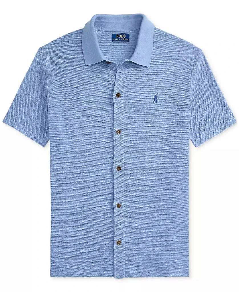 Ralph Lauren Men's Textured Cotton-Linen Shirt Sweater 5