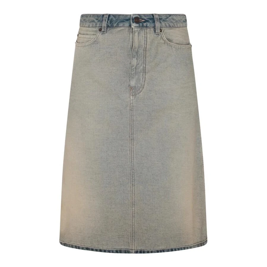 Balenciaga Ladies Inside Out Denim Short Skirt 1