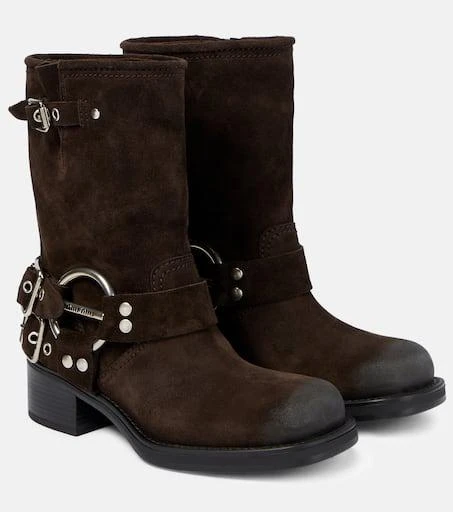 Miu Miu Studded suede ankle boots 1