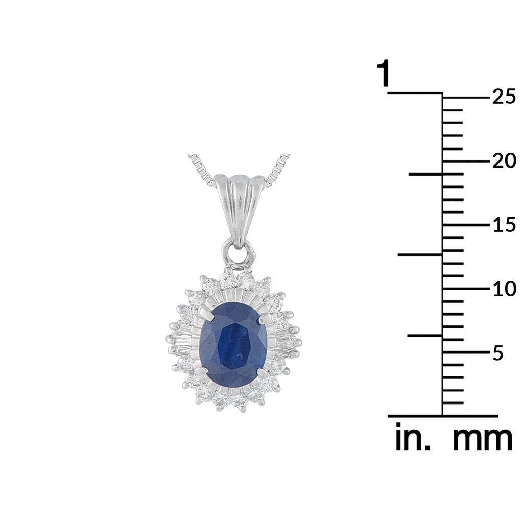 LB Exclusive Platinum 0.30ct Diamond and Sapphire Pendant Necklace MF14-011426 4