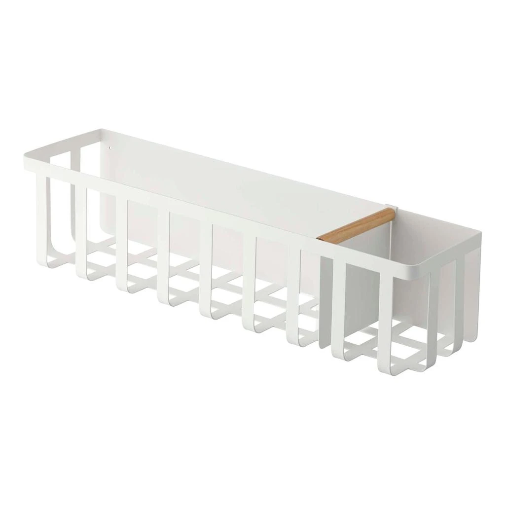 Yamazaki Home Magnetic Storage Basket, Steel + Wood, Magnetic, Sliding Divider, No Assembly 1