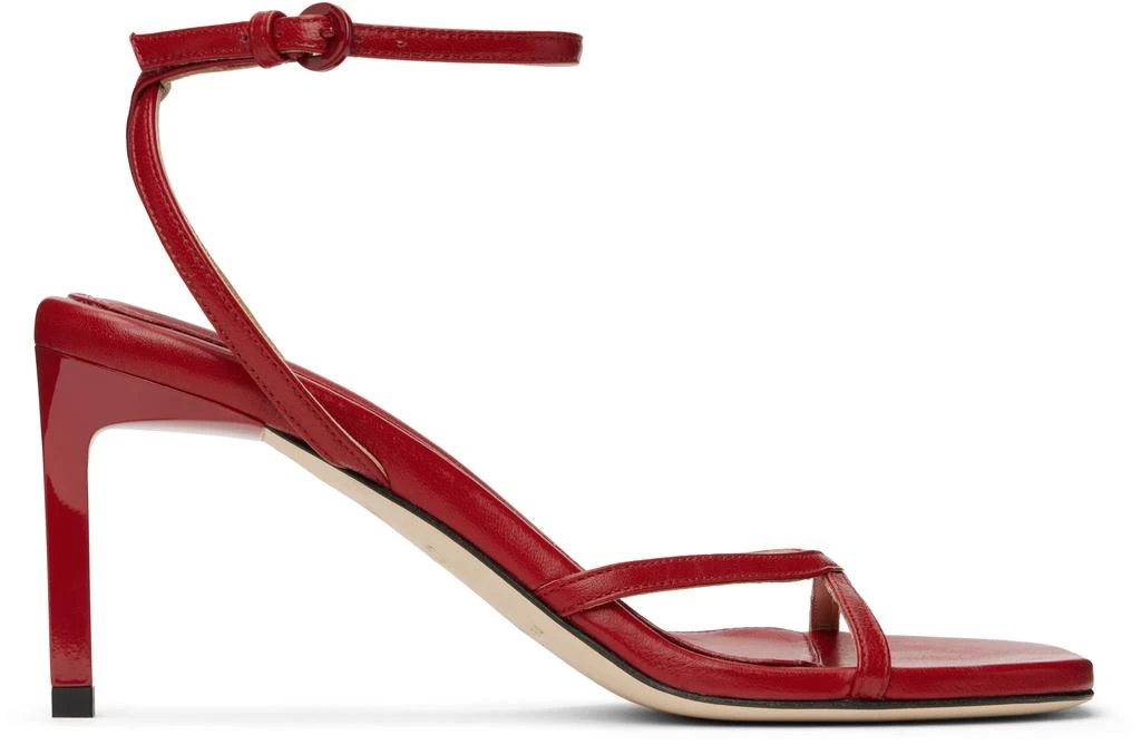 Dear Frances Red Criss Leather Heeled Sandals 1