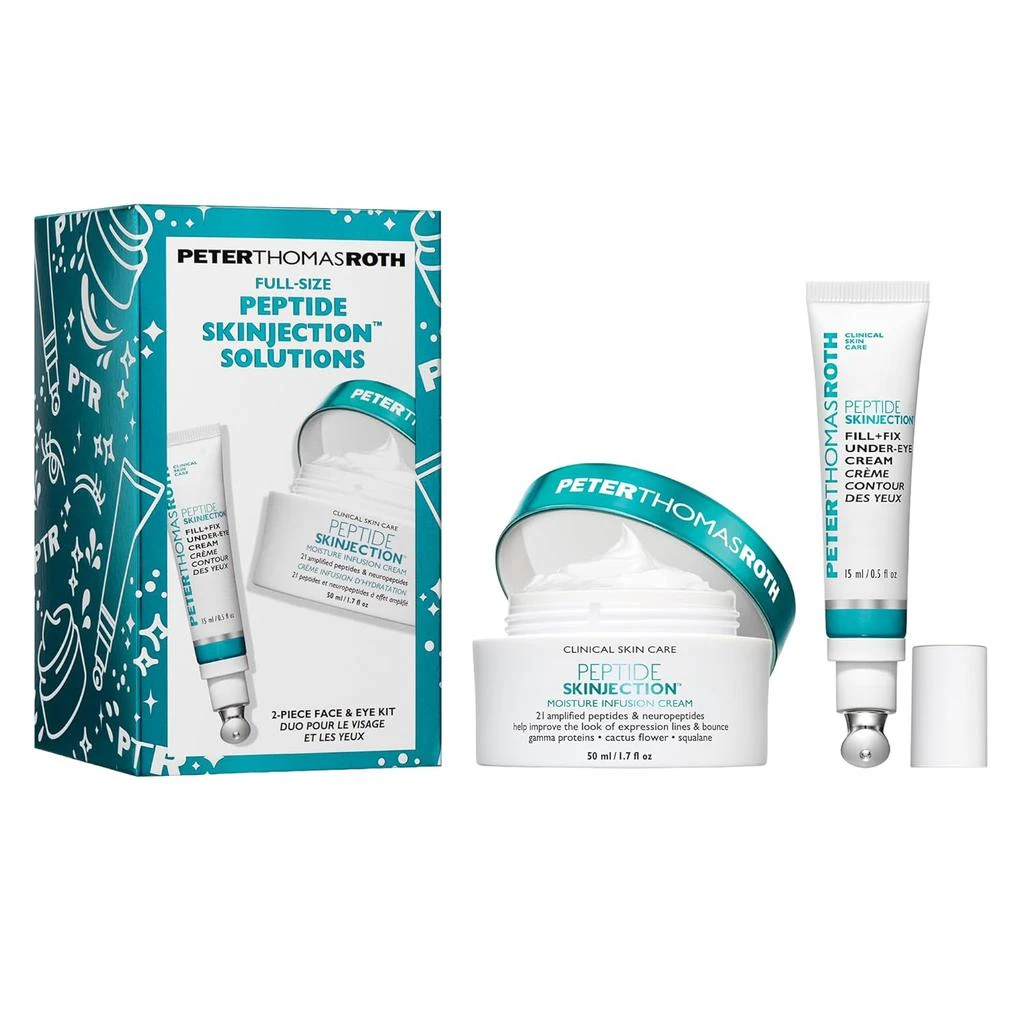 Peter Thomas Roth Peter Thomas Roth | Full-Size Peptide Skinjection™ Solutions 2-Piece Face & Eye Kit | Anti-Aging Peptide Skincare Set, Under-Eye Cream and Moisturizer