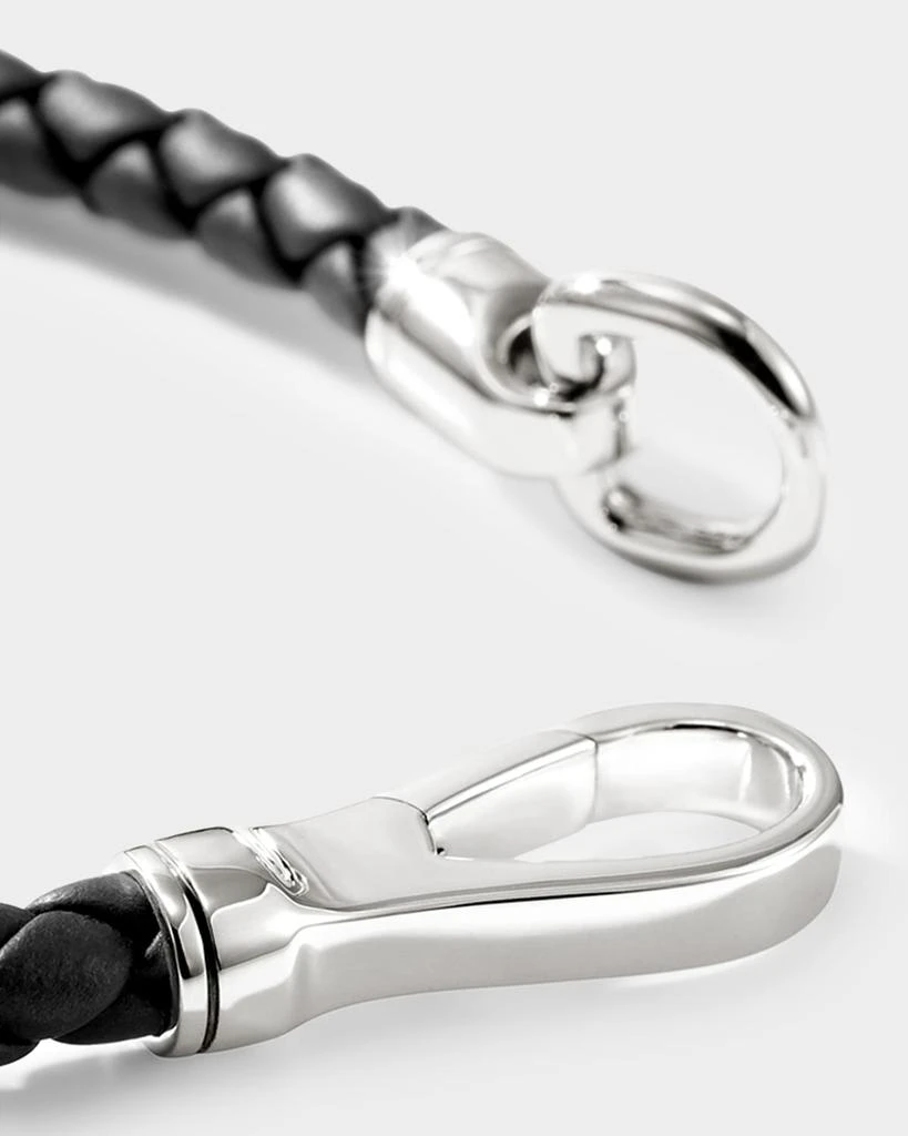 John Hardy Men
s Briaded Leather Hook Clasp Bracelet, 5mm 4