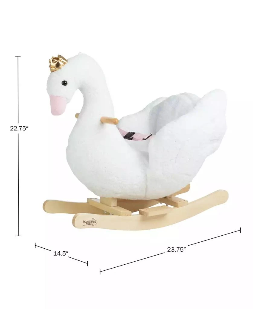 Trademark Global Happy Trails Swan Plush Rocking Horse 4