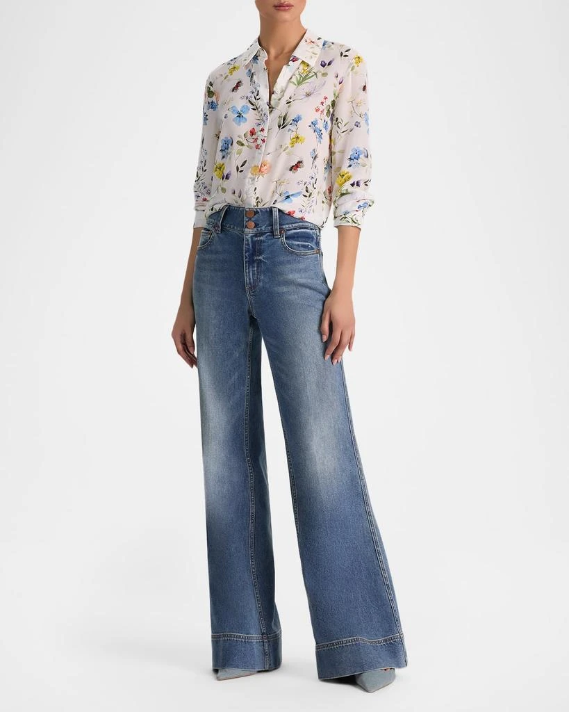 Alice + Olivia Twisting Vines Willa Placket Top 2