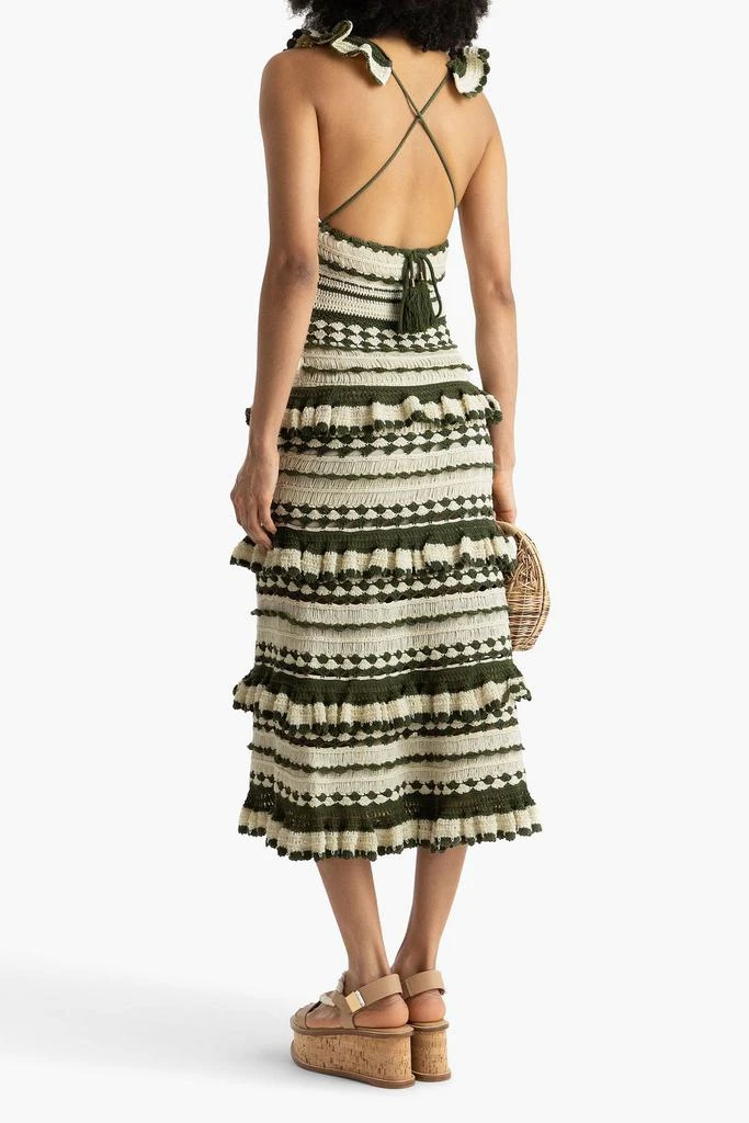 Zimmermann Devi ruffled crocheted cotton midi dress 3