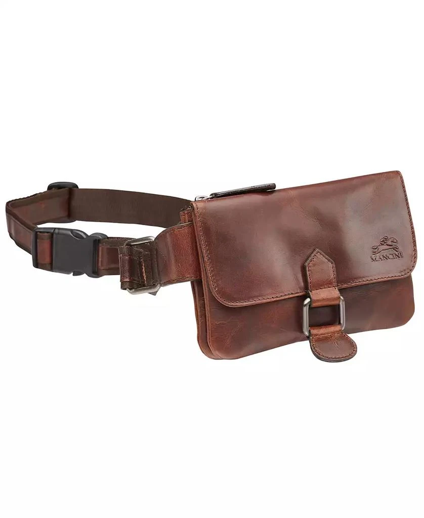 Mancini Leather Goods Men's Slim Waist Bag 5
