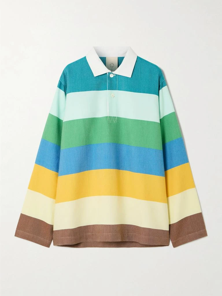 Marrakshi Life 大廓形条纹纯棉 Polo 衫 1