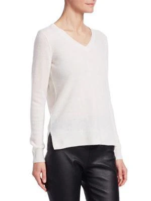 Saks Fifth Avenue COLLECTION Featherweight Cashmere V-Neck Sweater 3