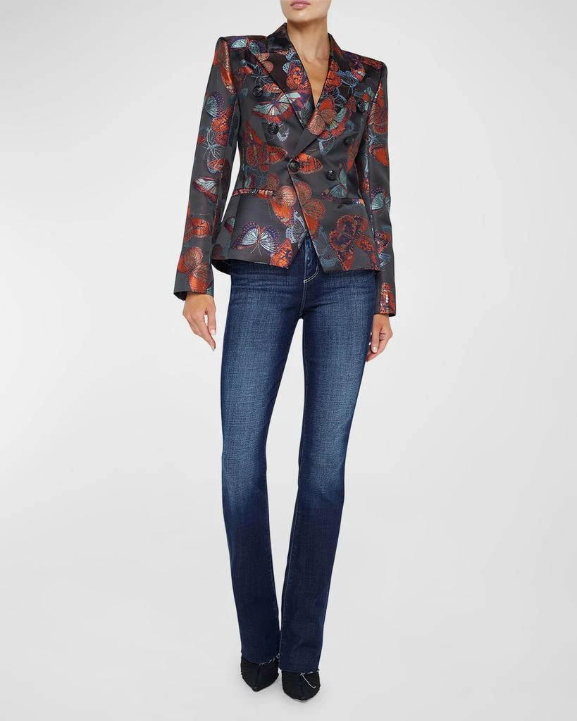 L'Agence Marie Butterfly Jacquard Double-Breasted Blazer 2