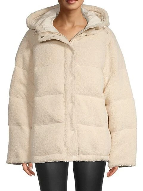 Good American Faux Shearling Cocoon Puffer Jacket 3
