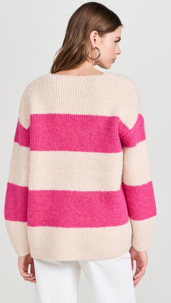 Endless Rose Fuzzy Striped Oversized Sweater