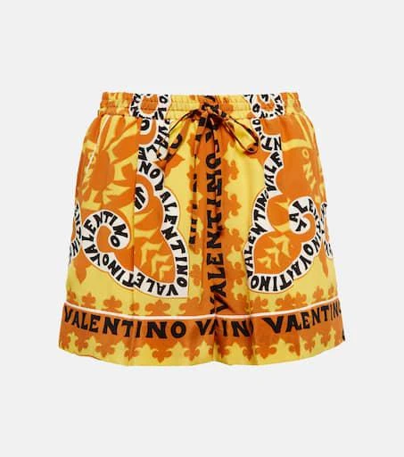 Valentino Printed silk crêpe shorts 1