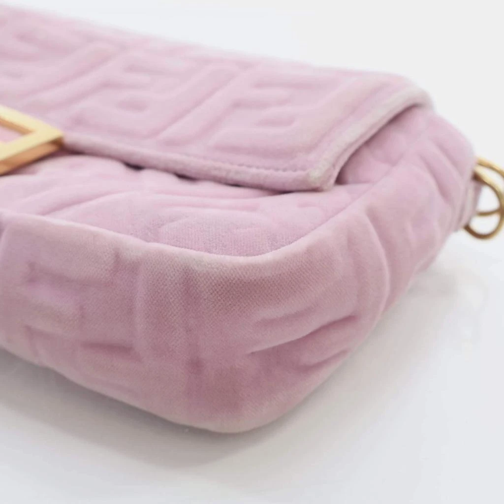 Fendi Fendi Rosa Confetti Velvet FF Embossed Baguette Shoulder Bags 16