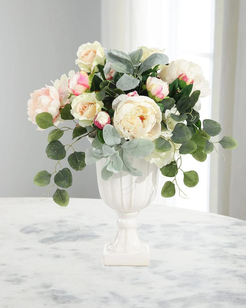 John Richard Italian Garden 20" Faux Floral Arrangement in Ceramic Urn 1