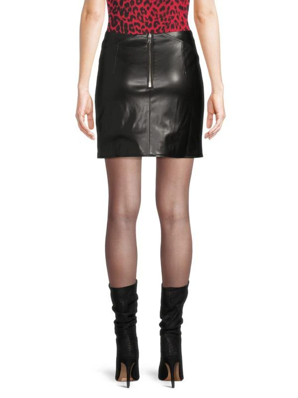 RTA Lace Up Faux Leather Mini Pencil Skirt 2