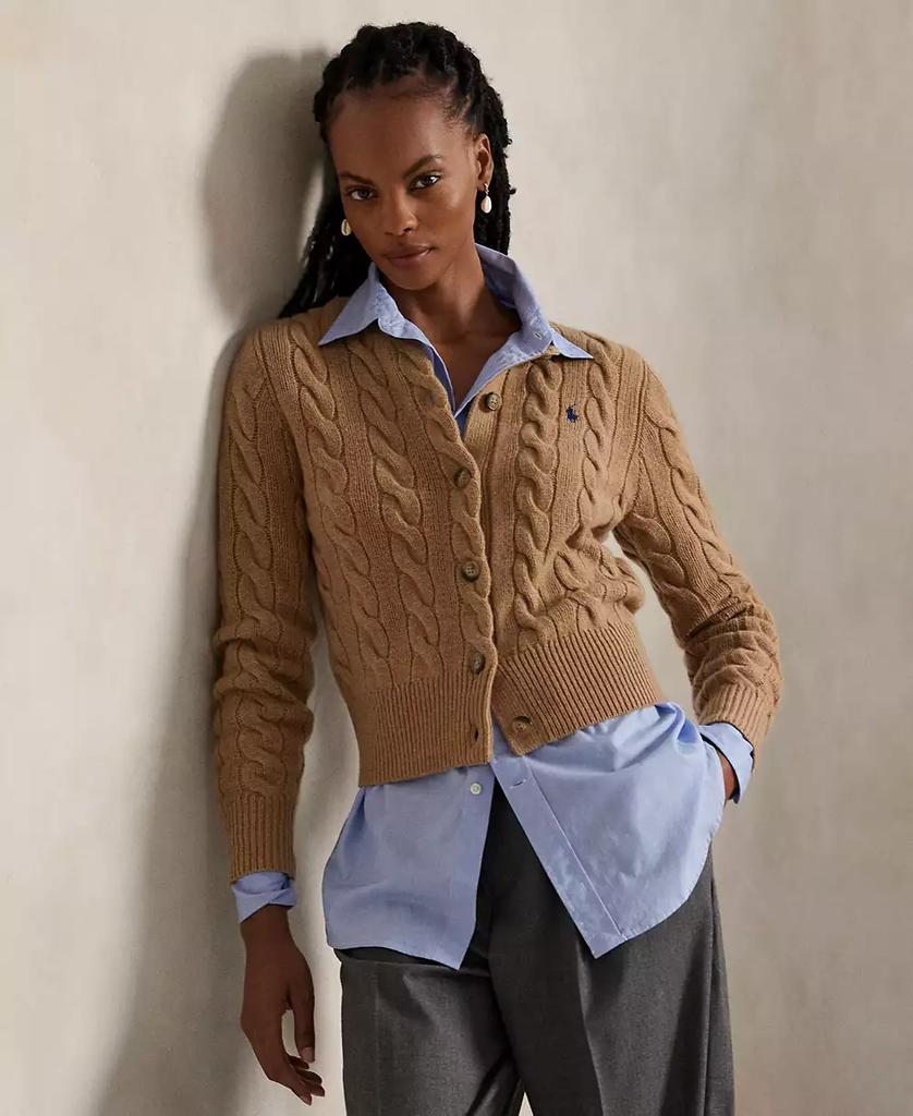 Ralph Lauren Women's Cable-Knit Wool-Cashmere Cardigan Sweater